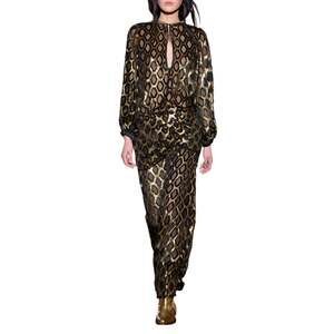 JOHANNA ORTIZ Pura Luz Maxi Devore Honeycomb Metallic Skirt in Black Gold 6